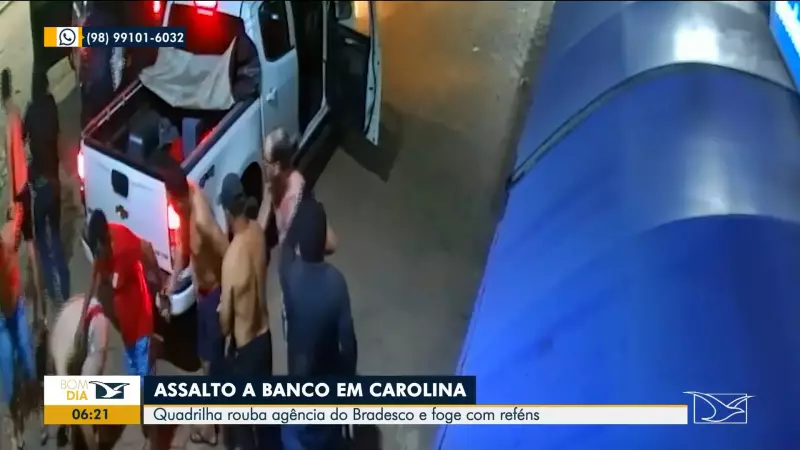 Ação ousada: quadrilha armada com fuzis invade agência bancária e explode caixas eletrônicos em Carolina, MA