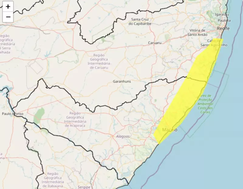 Alerta de chuvas fortes em Alagoas: INMET prevê temporais em 27 cidades