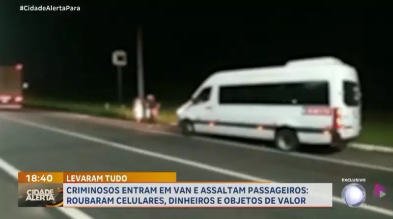 Bandidos armados assaltam passageiros dentro de van em movimento — veja detalhes