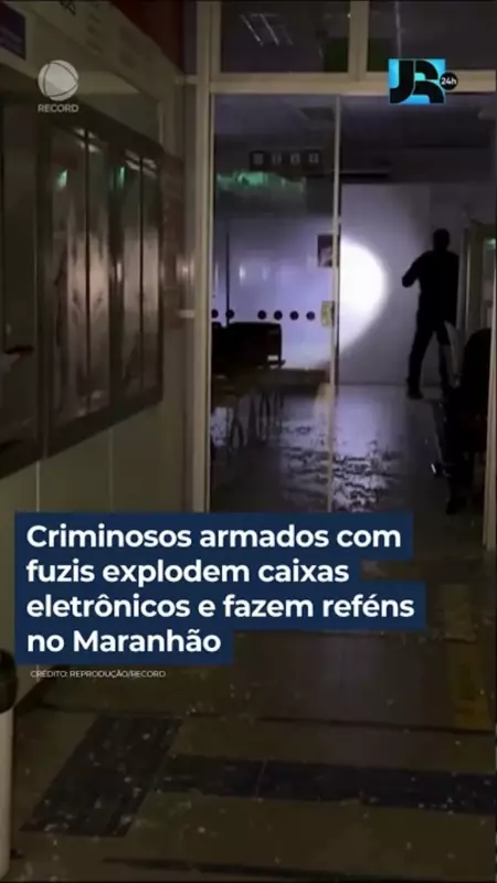 Bandidos armados com fuzis explodem caixas eletrônicos e fazem reféns no Maranhão