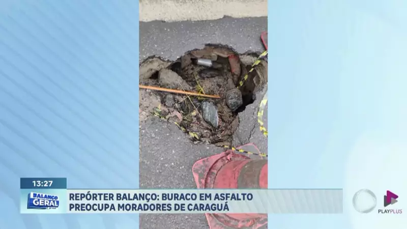 Buraco gigante em Caraguatatuba assusta moradores e exige ação urgente das autoridades