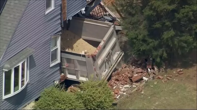 Caminhão invade e destrói casa nos EUA após motorista passar mal — veja imagens chocantes!