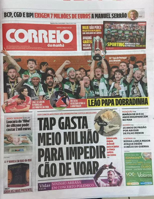 Cancelamento de voo da TAP causa prejuízo milionário após recusa de transporte de cão de serviço