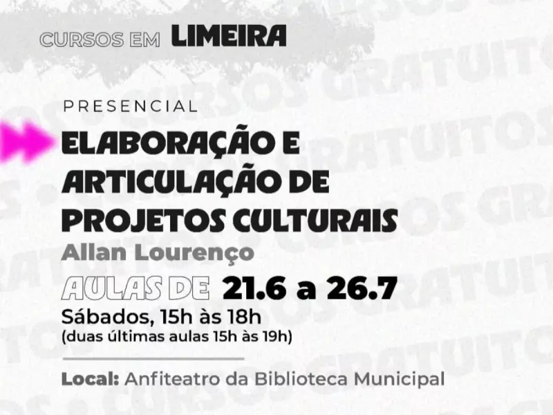 Capacitação em Elaboração de Projetos Culturais em Limeira: Inscrições Abertas até Domingo!