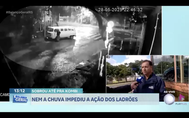 Chuva vira aliada de ladrões: Kombi é furtada em Porto Alegre