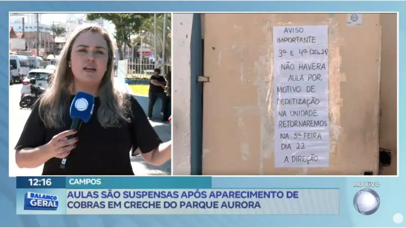 Cobras invadem creche em Campos: aulas suspensas e pânico entre pais
