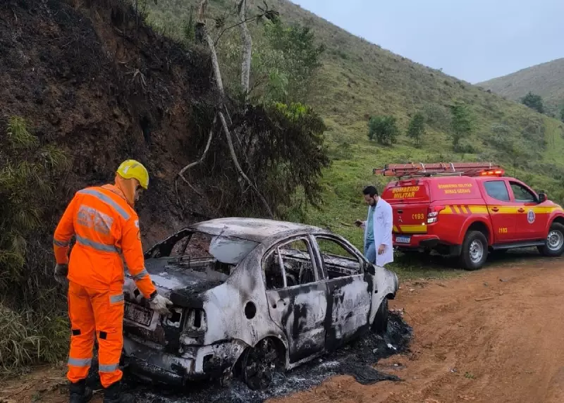 Corpo carbonizado é encontrado em porta-malas de carro em Juiz de Fora: caso choca a cidade