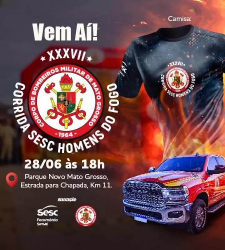 Corpo de Bombeiros abre inscrições para a 37ª edição da Corrida Sesc Homens do Fogo em MT