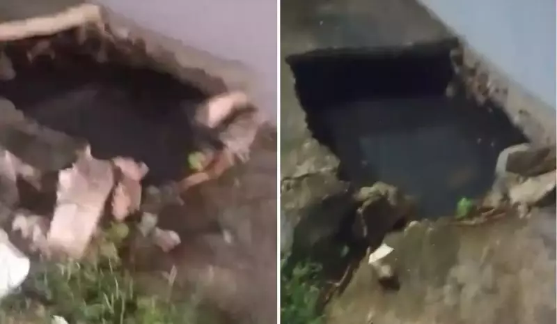 Criança cai em fossa aberta e é salva pela avó em Vila Velha — Veja o vídeo chocante!