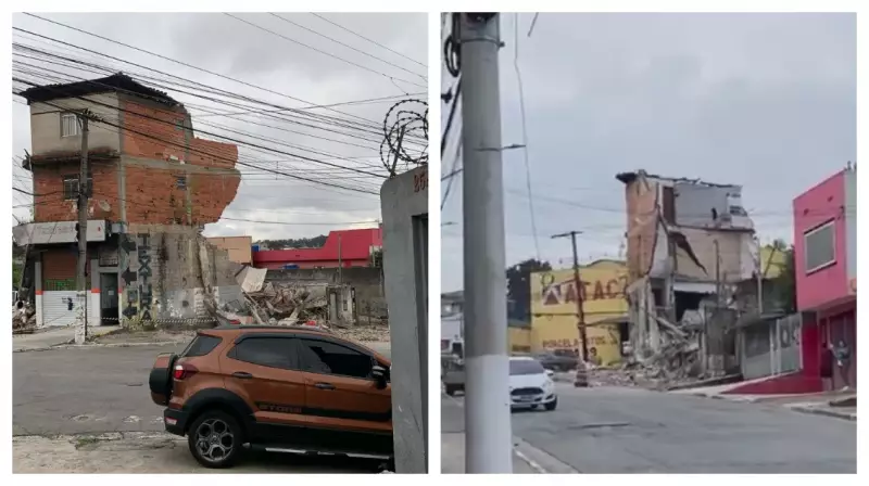 Desabamento em Guarulhos: Vídeo mostra momento em que parte de prédio residencial desaba