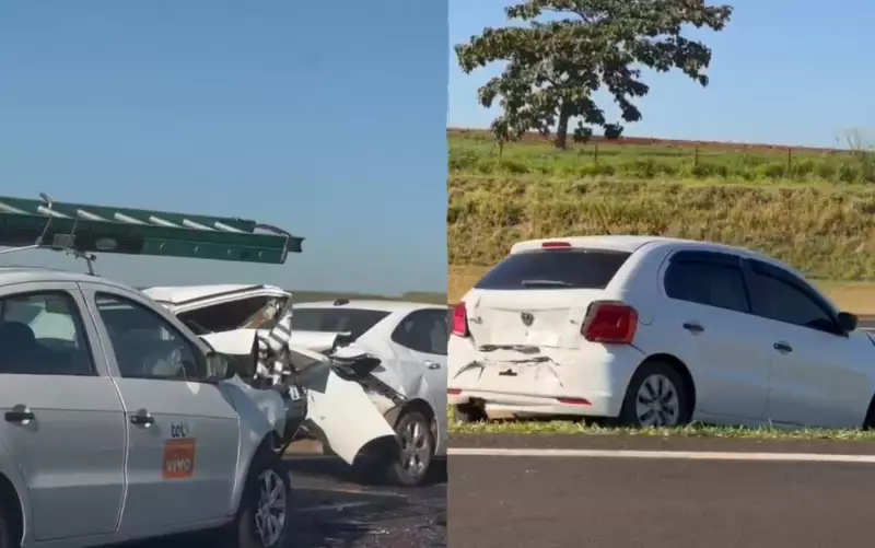 Engavetamento interdita rodovia em Ribeirão Preto: veja imagens do acidente