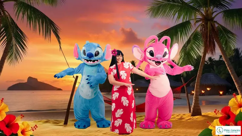 Espetáculo teatral de 'Lilo & Stitch' encanta o público neste domingo no Pátio Limeira Shopping