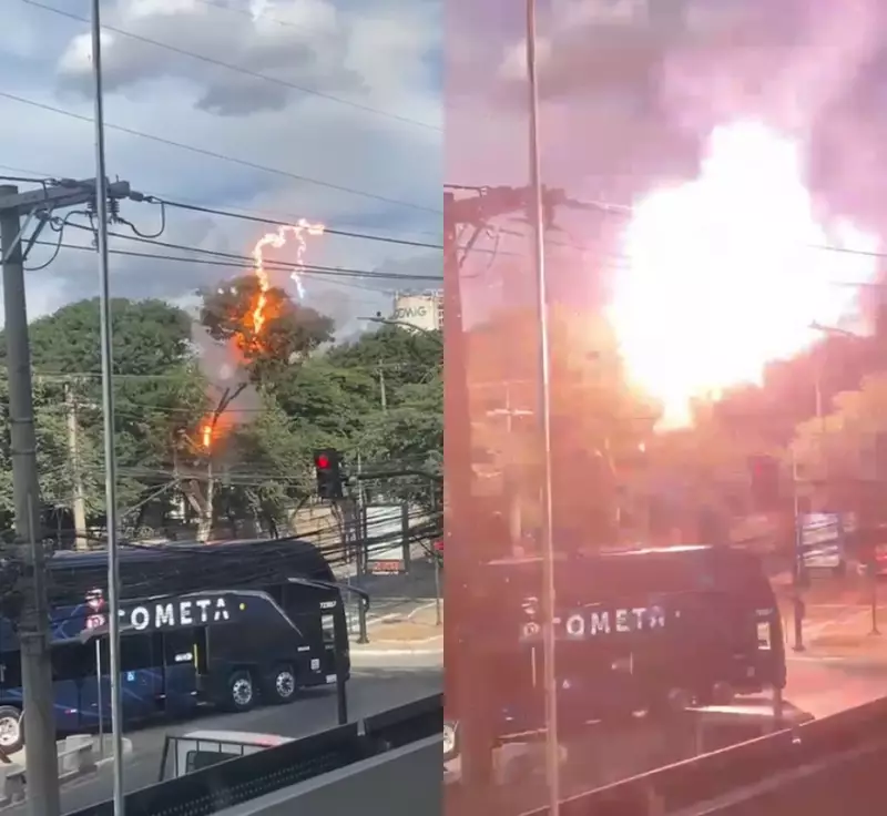 Explosão em torre de transmissão interdita avenida em Contagem por 5 horas