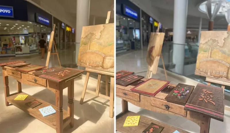 Exposição no Shopping Vitória revela talento artístico de alunos de ONG
