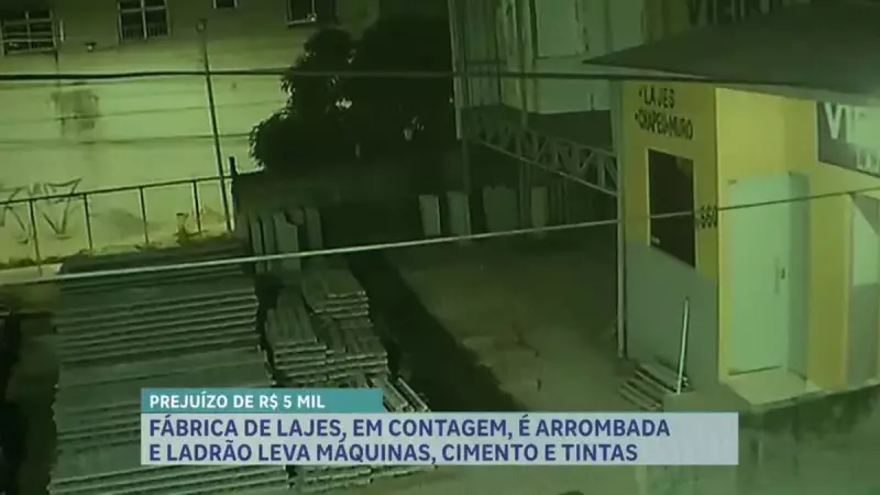 Fábrica de lajes em Contagem é alvo de arrombamento e furto: autoridades em alerta