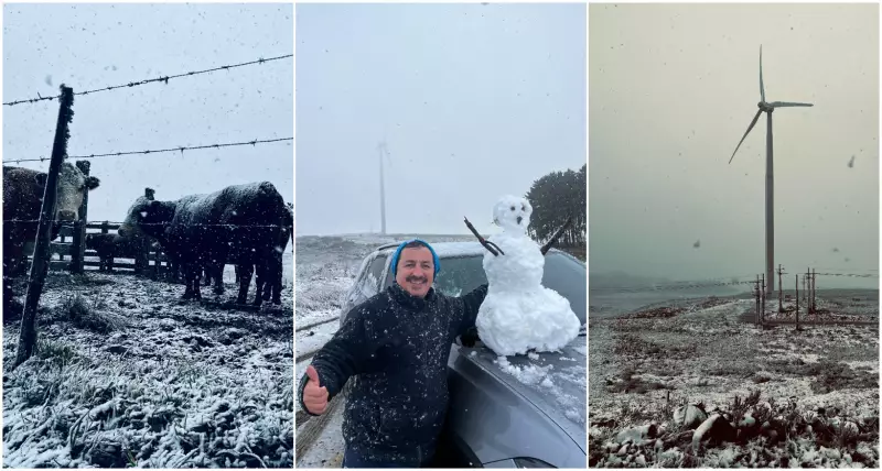 Fenômeno raro: Neve em forma de boneco encanta moradores da Serra de SC