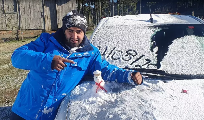 Fotógrafo Mycchel Legnaghi registra tradição e beleza da neve em Santa Catarina