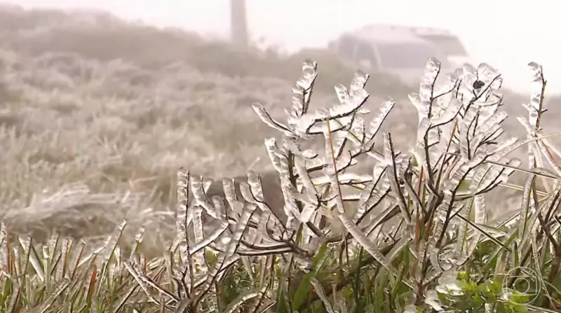 Frente fria intensa provoca neve no Sul do Brasil e temperaturas despencam
