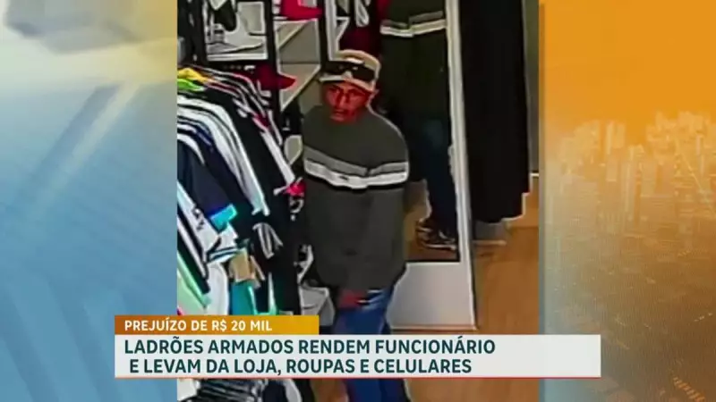Funcionário é rendido durante assalto a loja de roupas em Belo Horizonte: veja o vídeo chocante