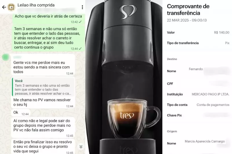 Golpista aplica leilão virtual em grupos de WhatsApp e desaparece sem entregar produtos no litoral de SP