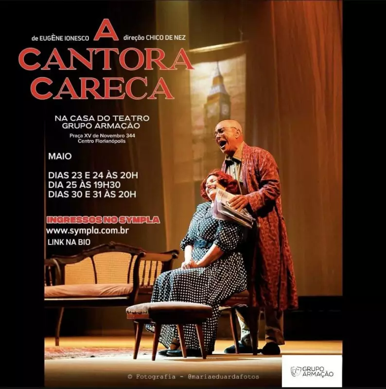 Grupo Armacão estreia nova temporada da peça 'A Cantora Careca' em Santa Catarina