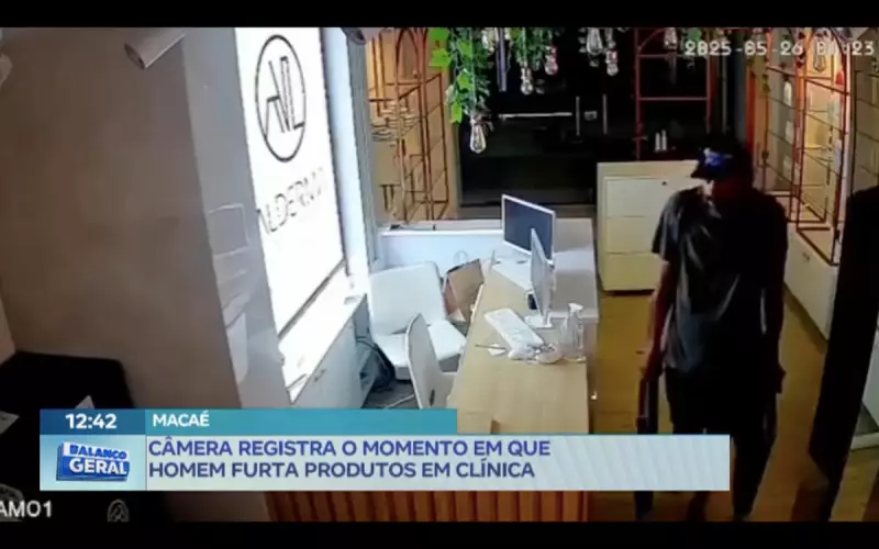 Homem é flagrado por câmeras furtando produtos em clínica de estética no RJ — veja o vídeo!