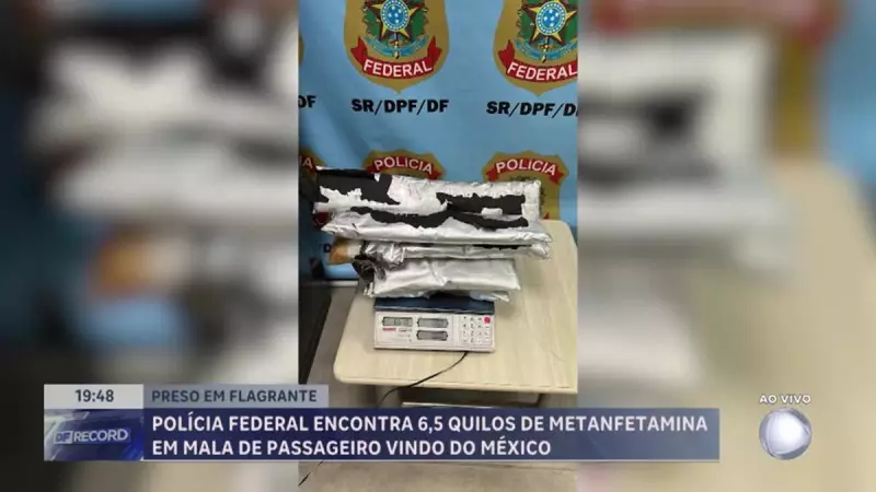 Homem é preso com 65 kg de metanfetamina no Aeroporto de Brasília: veja detalhes