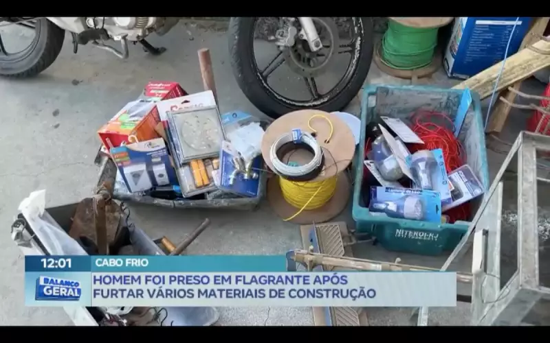 Homem é preso em flagrante ao furtar materiais de construção no RJ — veja detalhes