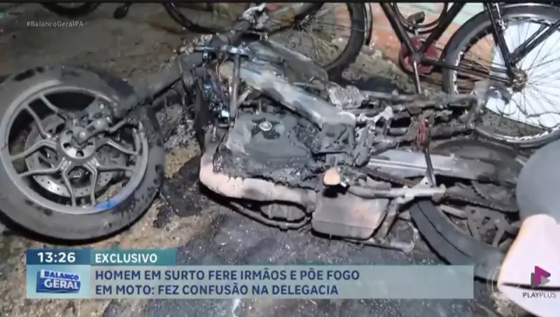 Homem em surto incendeia moto e ataca irmãos com barra de ferro em Paraná