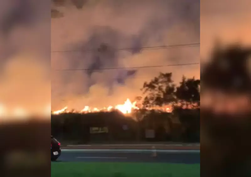 Incêndio ameaça condomínio em Bauru: área de mata próxima pega fogo