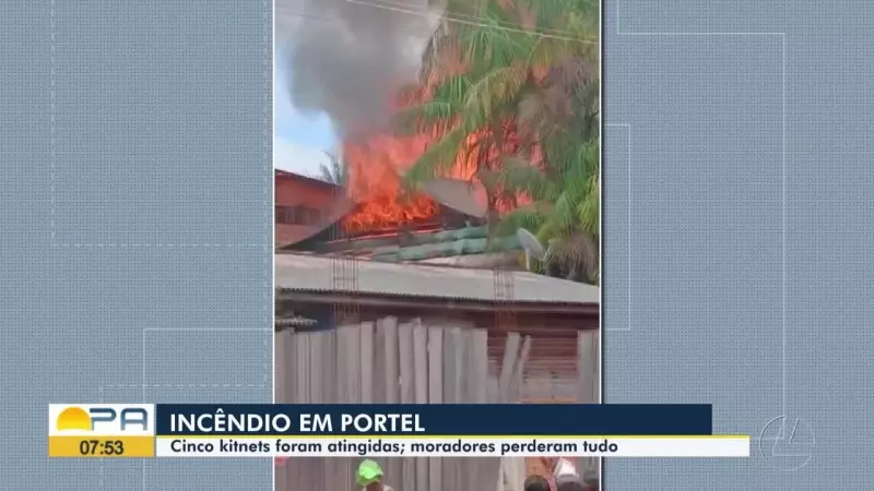Incêndio destrói cinco quitinetes em Portel, cidade no Pará sem guarnição de bombeiros