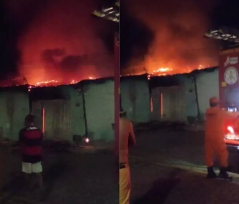 Incêndio destrói parte de residência no bairro São Joaquim, em Teresina