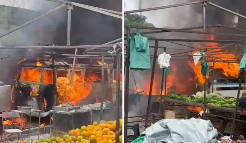 Incêndio em barraca de pastel na Feira de Itapuã deixa ferido: veja detalhes