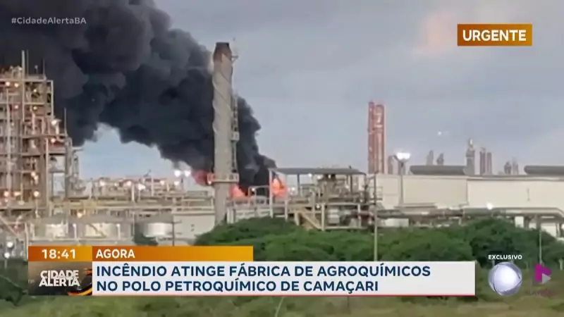 Incêndio em fábrica de agrotóxicos em Camaçari (BA) gera alerta ambiental