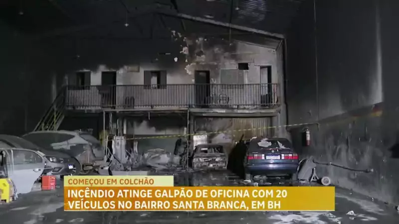 Incêndio em oficina de Belo Horizonte destrói veículos e causa prejuízos
