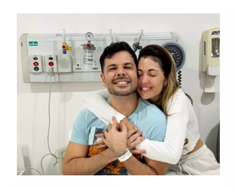 Jonas Almeida supera cirurgia para retirada de tumor e esposa comemora: 'Ele está bem!'
