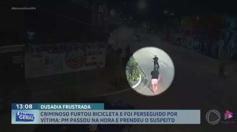 Ladrão de bicicleta é perseguido por populares em avenida movimentada de Belém
