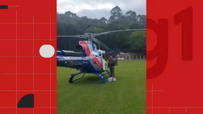Menino de 9 anos atropelado em frente a escola no ES é resgatado de helicóptero em estado grave