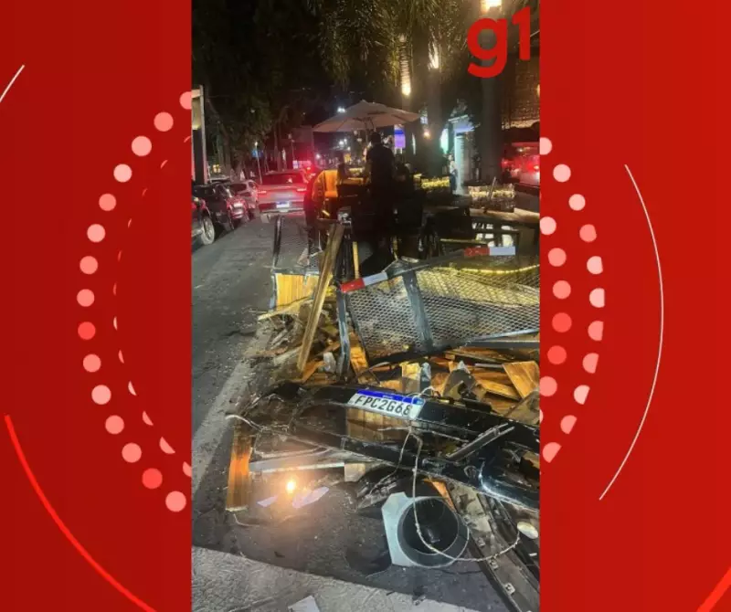 Motorista avança carro contra deck de restaurante e atropela pedestre após briga em Cuiabá | Vídeo chocante