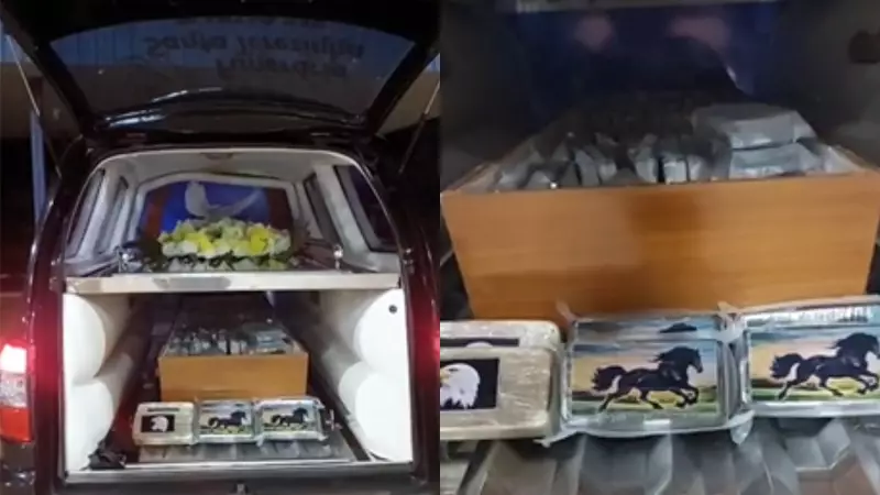Motorista de carro funerário é preso com cocaína escondida em caixão no MS | Vídeo chocante