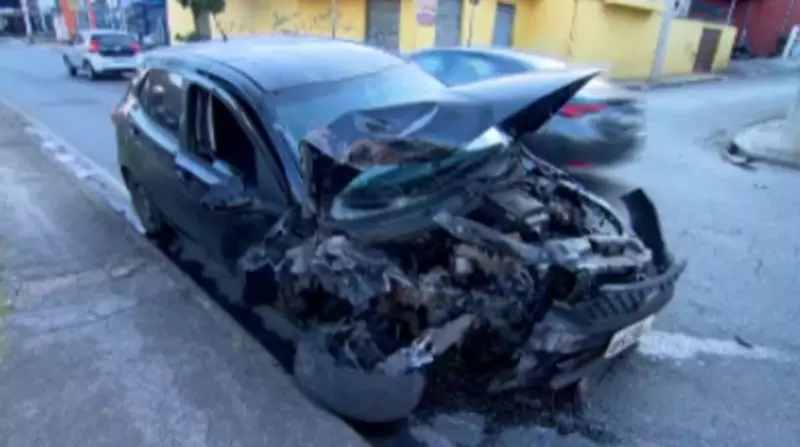 Motorista perde controle, bate em muro de loja e foge sem prestar socorro em Nova Granada