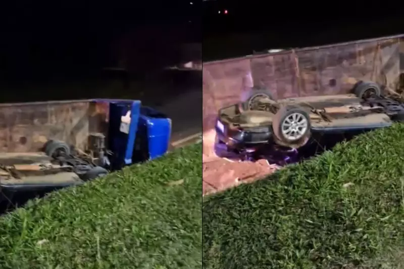 Motorista se fere gravemente após falha nos freios de caminhão guincho em Itapetininga