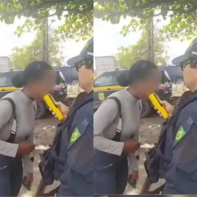 Motorista tenta morder bafômetro em blitz na BR-324: cena inusitada choca policiais