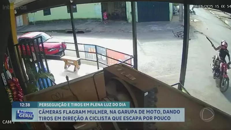 Mulher dispara contra ciclista da garupa de moto no Entorno do DF — vídeo chocante
