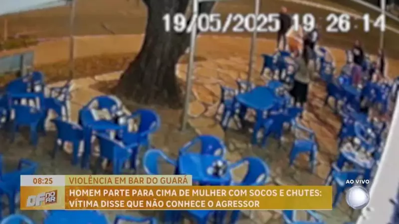 Mulher é brutalmente agredida por desconhecido em bar do Guará, DF — Veja o vídeo chocante