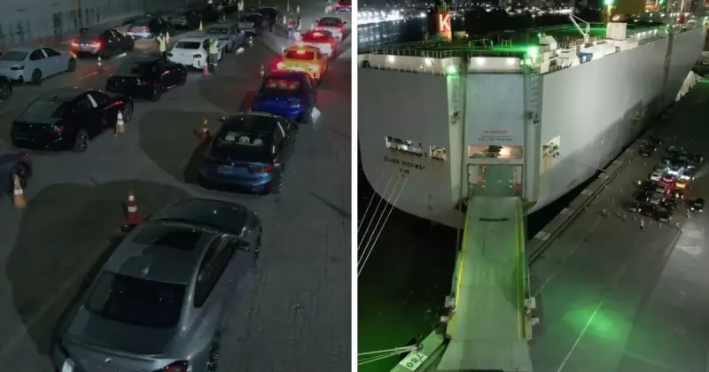 Navio repleto de BMWs chega ao Porto de Itajaí: veja imagens impressionantes