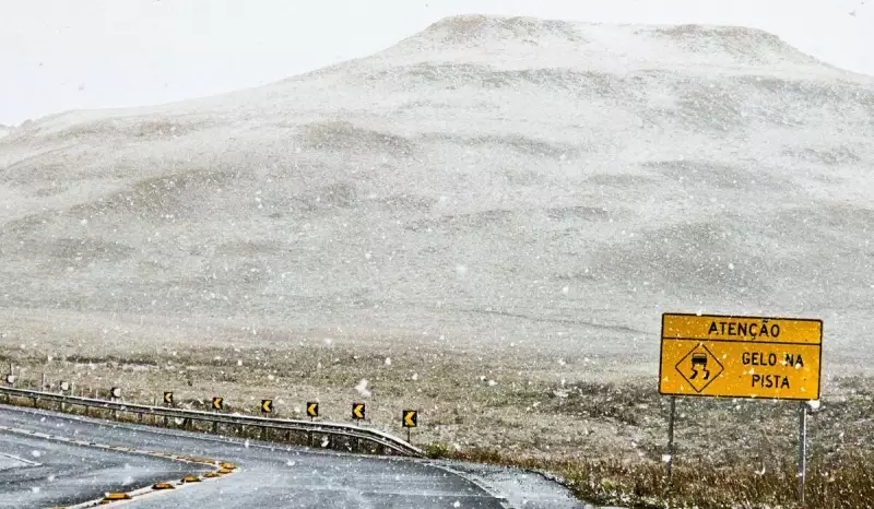 Neve em Santa Catarina: Primeira precipitação do ano surpreende pela intensidade