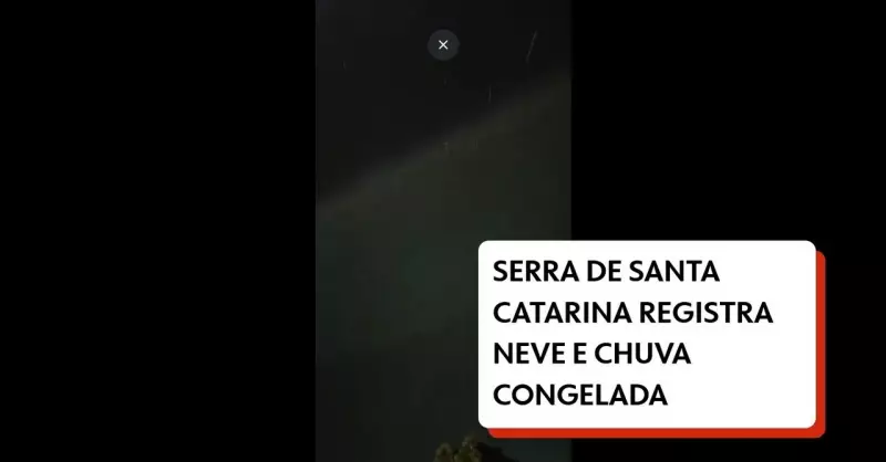 Neve na Serra de SC: fenômeno raro encanta moradores e turistas durante chuva congelada