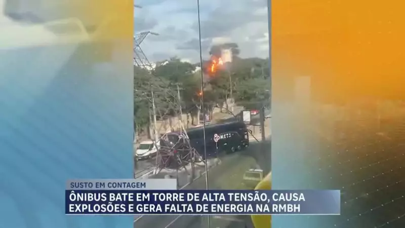 Ônibus colide com torre de alta tensão e deixa cidades da Grande BH sem energia — veja o vídeo