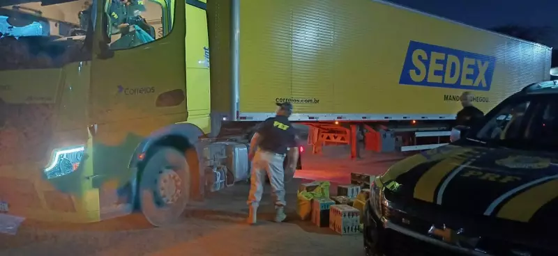 Operação apreende pássaros silvestres e comprimidos de rebite em carreta dos Correios em Montes Claros